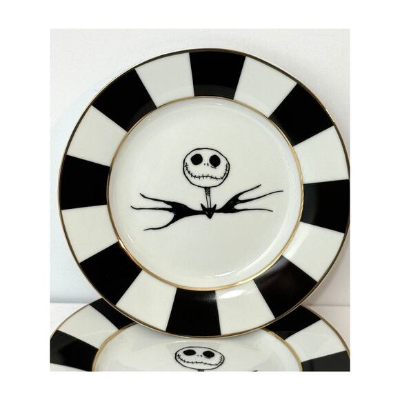 Disney Jack Skellington Plates Set of 2 Nightmare Before Christmas Halloween 8" - Picture 2 of 3